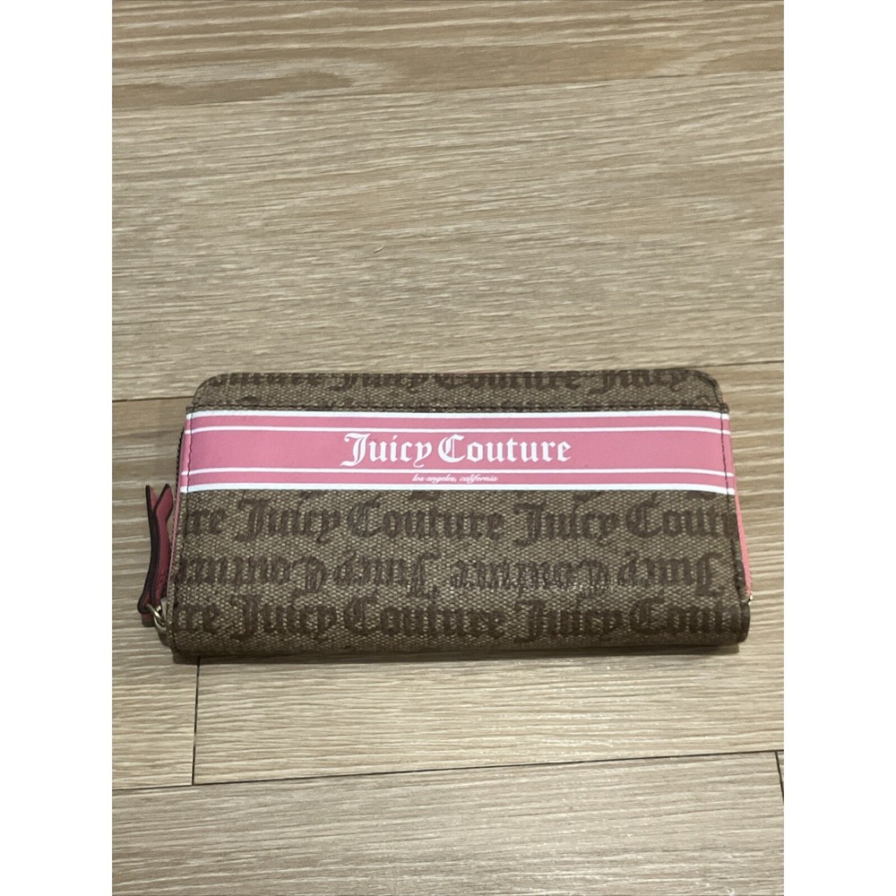 Juicy couture brown with pink stripe Card wallet